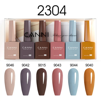 6pcs/kit CANNI TPO FREE HEMA FREE Halloween Nails Color Set Dark Red Semi Permanent Soak off UV LED Gel Varnish Christmas Gift