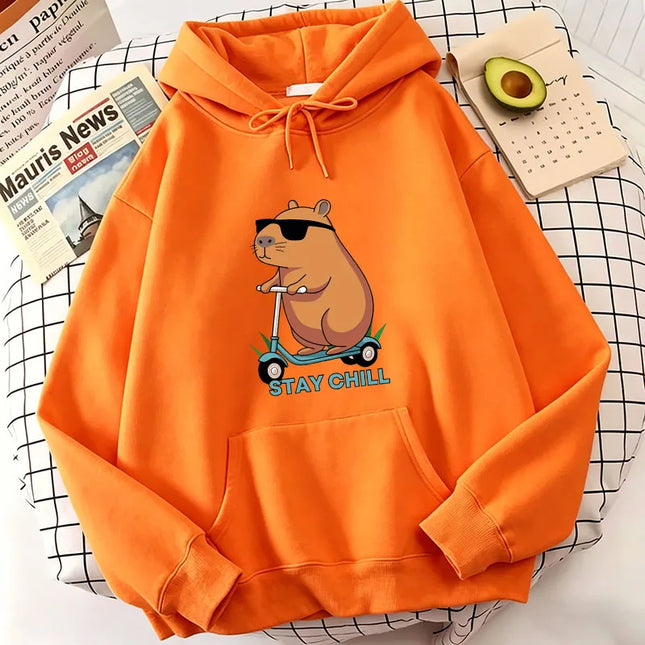 Funny Capybara Hoodie Women/Men Aesthetic Graphic Cute Hoodies Unisex Autumn Winter Harajuku Pullovers Sweatshirts