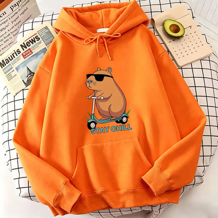 Funny Capybara Hoodie Women/Men Aesthetic Graphic Cute Hoodies Unisex Autumn Winter Harajuku Pullovers Sweatshirts