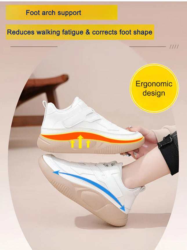 Women's High Top Shoes Spring Soft Leather ComfortableTravel Sneakers Casual Antislip Shoes