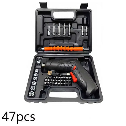 47 PCS 3.6V Electric Screw Driver Rechargeable Household Lithium Electric Drill LED Lighting Electric Power Screwdriver Set