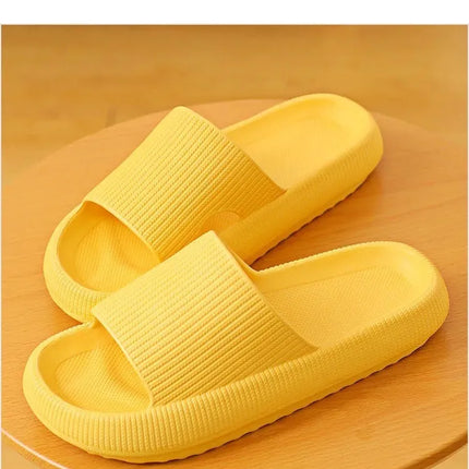 EVA Thick Sole 4cm Bathroom Slippers Cloud-Like Comfort Home Use Couple Height Increasing Indoor Solid Color Summer Sandals