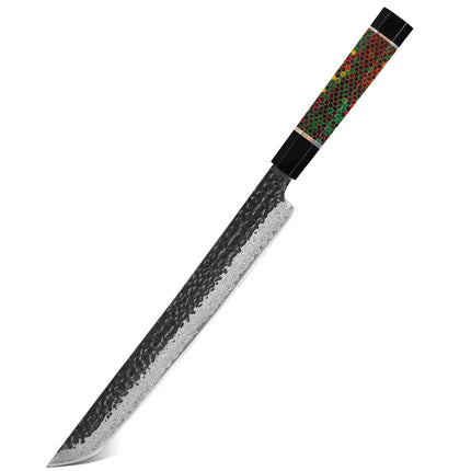 TURWHO 10.5" Hand Forged Japanese Damascus Steel Kitchen Chef Knives DIY Handle Fish Fillet Sushi Salmon Sashimi Slicing Knife