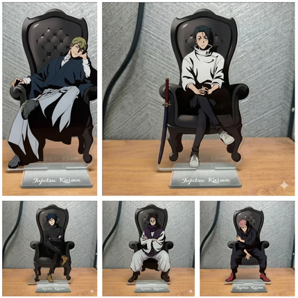Anime Jujutsu3 Peripherals Black Chair Sitting Pose Zen'in Naoya Figure Acrylic Stand Yuji Itadori Figurine  Keychain Plate Toys