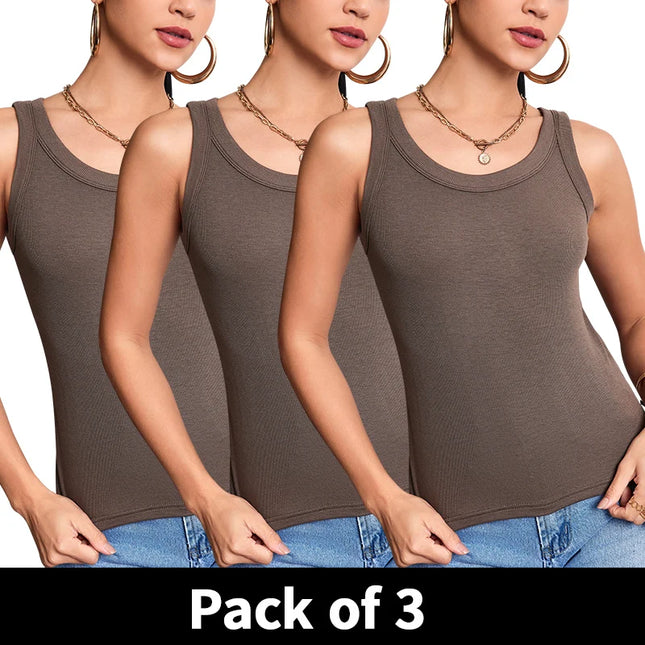 1/3 Piece Four Seasons Thin Solid Color Camisole for Young Women Plus Size Comfortable and Sexy T-shirt Shirt Casual
