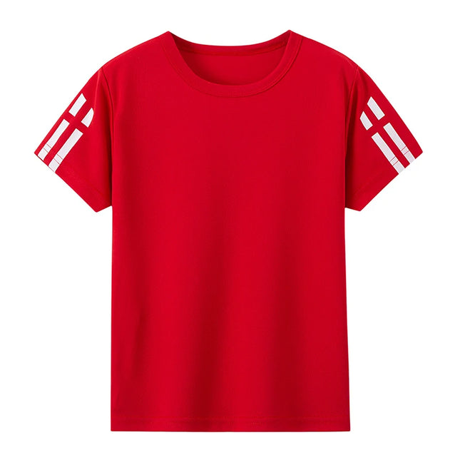 1/4 Pack Children's Summer Quick-drying Sports Short Sleeve Solid Color Joker Casual Plus Size Shirt Boys And Girls Running T-sh