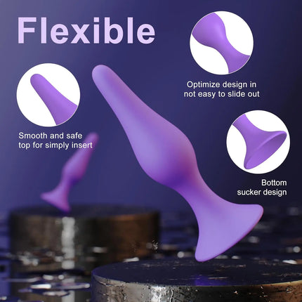 4 Sizes Silicone Dildo Sucker Anal Butt Plug Unisex Wearable Stopper Adults Sex Toys for Men Women Prostate Trainer Massager