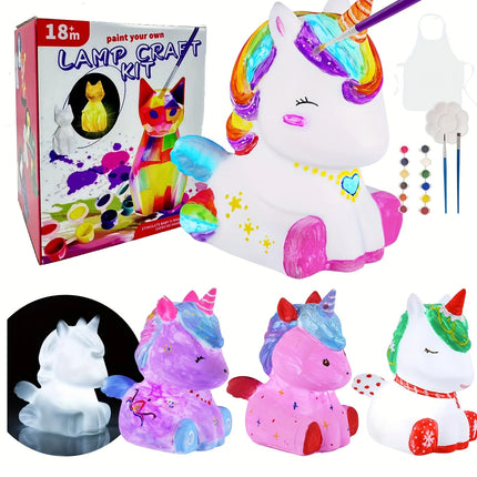 Paint Your Own Unicorn Lamp Art Kit, DIY Night Light, Arts & Crafts, Painting Kit for Kids Ages 8-12, Art Supplies Birthday Part