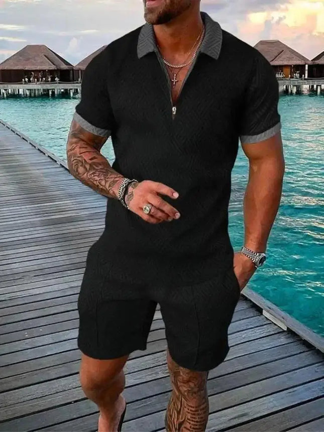New 3D Digital Printed Men's Fashion Casual Sets Short Sleeve Polo Shirt Suit 2 Pcs Sets Sportwear Male Clothing Ropa Y2k Barata