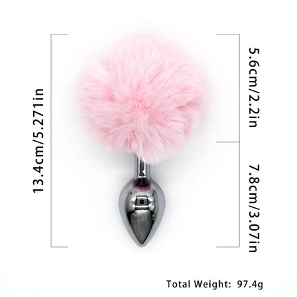 5 Sizes Anal Plug Stainless Steel Rabbit Tail Erotic Dildos Smooth Butt Plug Tail Anus Sex Shop Adults Games Sex Toys for Woman