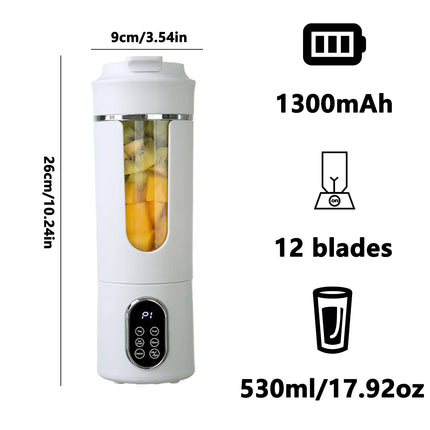 Portable Citrus Press Juicer Wireless Usb Charging Mini Juicer Crushed Ice Electric Juicing 12 Blade Fresh Juice Blender