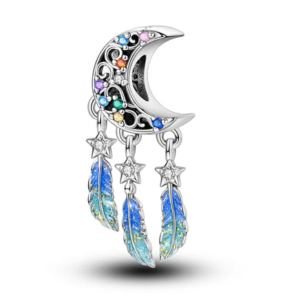 Charm Hot Sales 925 Sterling Silver Charms Beads CZ pave Round Charms Fit Original Bracelet Necklace Charms Jewelry Gift DIY