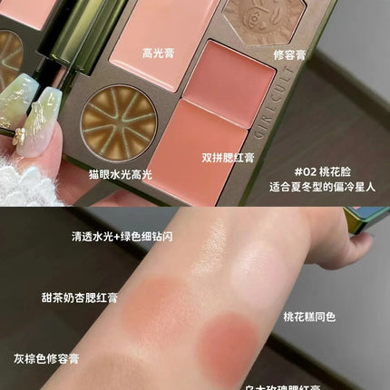 Girlcult Compendium of Materia Medica Series Pearl Matte Highlights Blush Face Contour Palette Brighten Integrated Palette