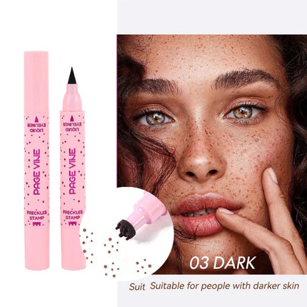 Makeup PAGE VINE Natural freckle Pen Double Head Eyeliner Long-lasting and easy to apply makeup freckle Eyeliner pen