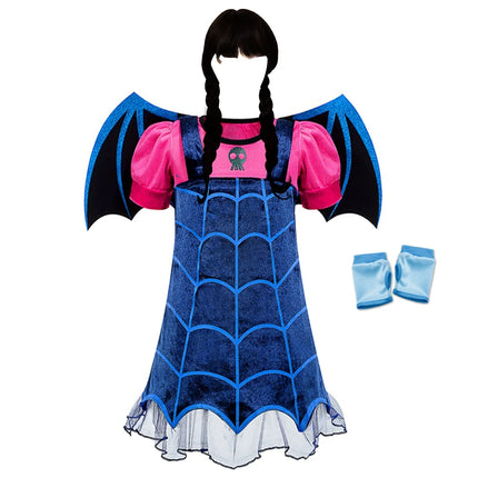 Vampirina Cosplay Dress Girl Kids Princess Charms Dress Up Christmas Vampire Halloween Costume Children Carnival Party