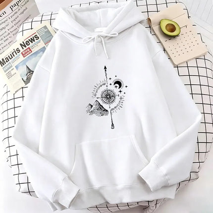 Hoodies Harajuku Moon Star Print Casual Hoodies Sweatshirts Fleece Men Women Tops Vintage Hoodie Sweatshirt