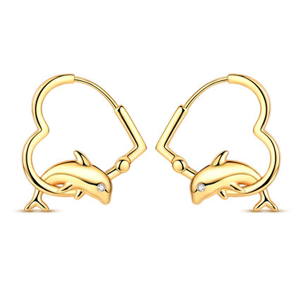 Women original 925 Silver Golden Glowing Firefly Stud Earring Bilayer Round Droplets Heart Gold Hoop Earrings Party Jewelry Gift