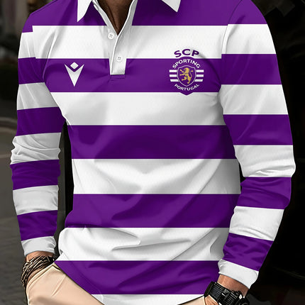 The new men's POLO shirt for Spring and Autumn 2025 is skin-friendly soft casual and fashionable with striped prints