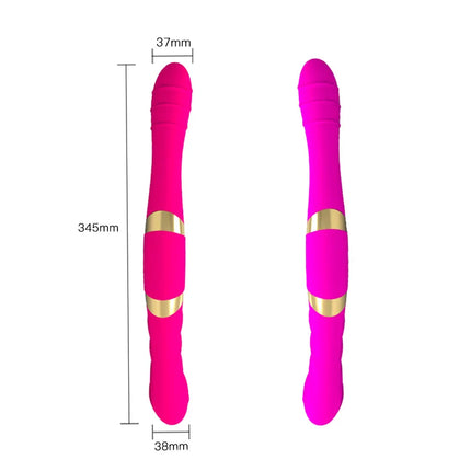 Lesbian Masturbation Vibrators Female Sex Toy 12 Frequency Double Ended Vibrating Massage Stick Silicone Dildo Plug Vibrator