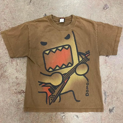 Men Summer Y2K Kawaii Oversized T-Shirt Women Cotton Retro Print Loose Fit Funny Graphic Tee Unisex Matching Trendy Street wear