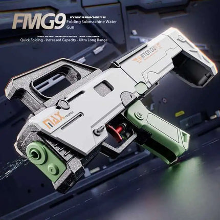 New FMG9 Folding Submachine Water Gun Summer Prank Toy Mini Tactical Water Sprayer Pool Beach Water Fight Shooting Toys