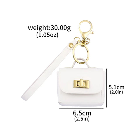 Mini Leather Openable Small Bag Keychain Pu Leather Hand Strap Coin Purse Accessories Pendant Mobile Phone Bag Jewelry Gift