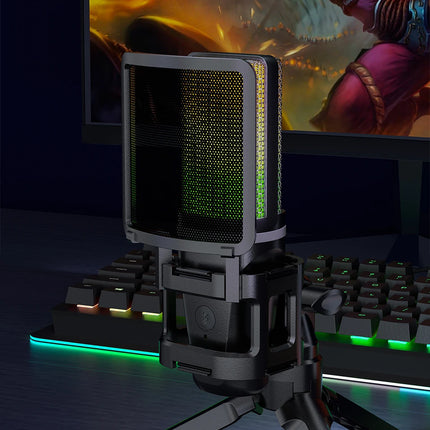 Zealsound RGB USB Condenser Gaming Microphone Computer Professional Mic For PC PS4 PS5 Mac Phone Recording Streaming Podcasting