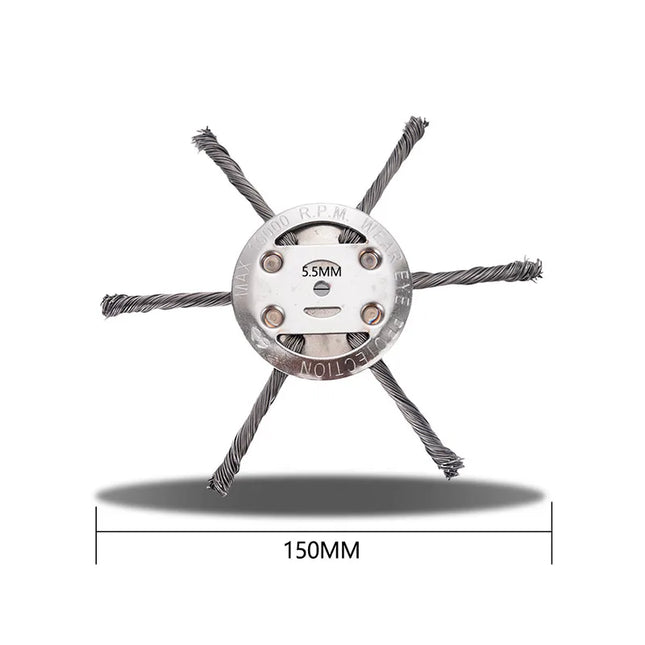 6 Inch Steel Wire Trimmer Grass Head Rust Removal Wheel Weed Removal Lawn Mower Universal Brush Blade Gardening Hand Tool