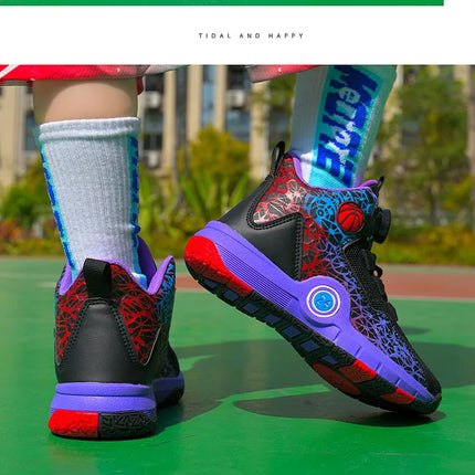Children Basketball Shoes Original Design 2024 New Indoor Field Training Sports Shoes Comfortable Boy Basketball Shoes for Kids