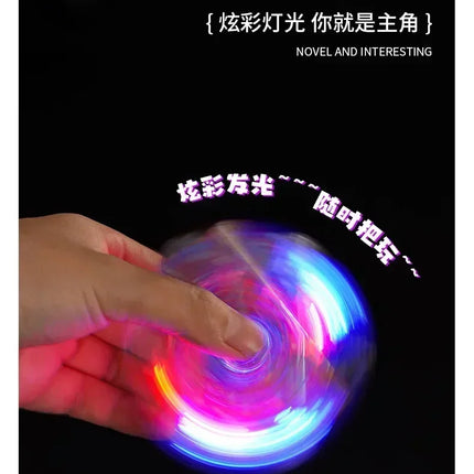 2025 New Creative Luminous Transparent Gyroscope Lighter 2-in-1 Folding Rotating Decompression Windproof Lighter Men's Gift