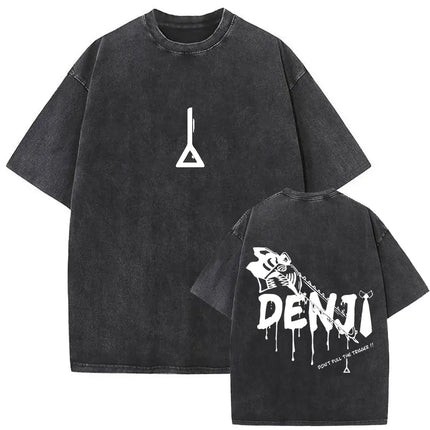 Washed Vintage Anime Chainsaw Man Makima Merch T-shirt Men Women Manga Casual Oversized T Shirts Male Retro 100% Cotton T-shirts