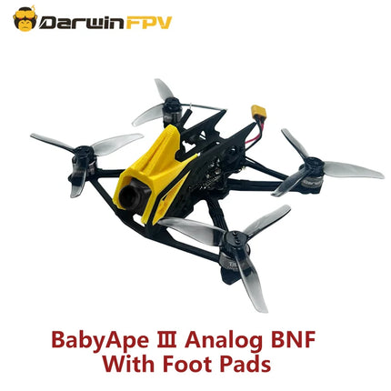 DarwinFPV 2025 NEW BabyApe Ⅲ Analog BNF 3 Inch Freestyle FPV Drone Bling 1104-5000KV Motor  F411 15A ELRS AIO