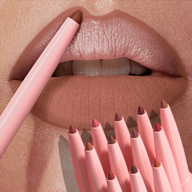 1PC Waterproof Matte Lip Liner Contours Lips in Shades Sexy Red Lipstick Matte Red Brown Lipliner Pencil Makeup Slim Lip Outline