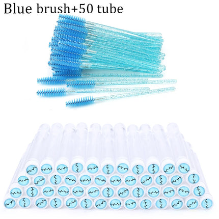 100pcs Diamond Eyebrow Brush Tube Empty Reusable Lash Mascara Wand Case Replaceable Crystal Eyelash Brush Dust-proof Makeup Tool