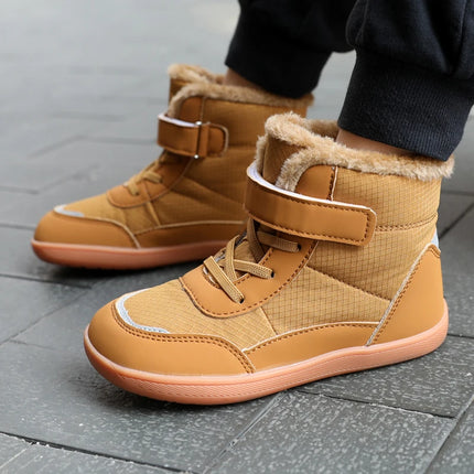 2024 Kids Wide Toe Barefoot Snow Boots | Boys/Girls Winter Minimalist Sneakers | Girls Boys Warm Boot Toddler Little Big Kids