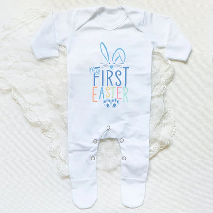 My First Easter Bunny Print Baby Bodysuit Babygrow Sleepsuit Rabbit Infant Long Sleeve Outfit Clothes Infant Easter Party Romper