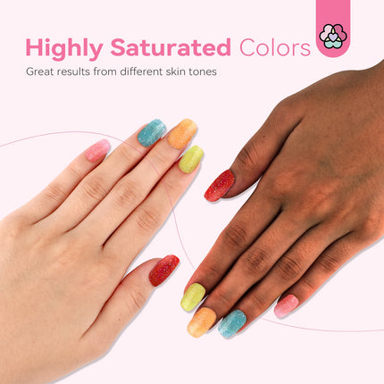 SAVILAND 12 Color Glitter Nail Polish Set Air Quick Dry Non Gel with Base Top Coat Holographic Shimmer Lacquer for Manicure