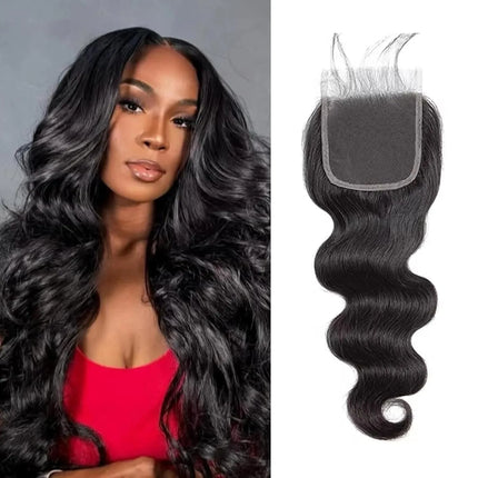 1B Lace Closure  HDTransparent Lace Front 14 Inch Brazilian Virgin Hair Free Part Pre Plucked 100% Human Hair Extensions