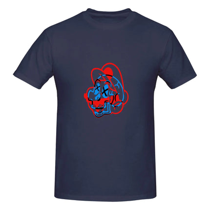 Funny Skull Mario  Men's Printed T-Shirt Unisex T shirtTshirt