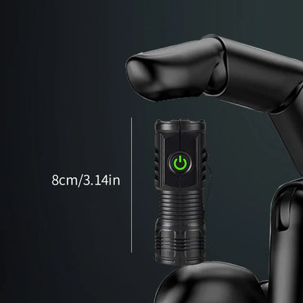 Portable Mini LED Handheld Flashlight Powerful Fingertip Torch Outdoor Waterproof Hiking Camping Flash Light with Pen Clip