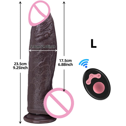 Huge Big Soft Vibrator Heating Realistic Dildo for Woman Men Wireless Telescopic Dick Masturbator Penis G Spot Vagina Anal