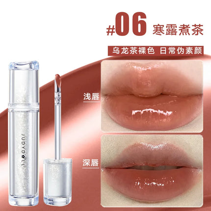 Judydoll Lip Glaze Mirror Shine Watery Lipstick Non-Stick Cup Long Lasting Moisturising Lip Tint Waterproof Makeup Cosmetics