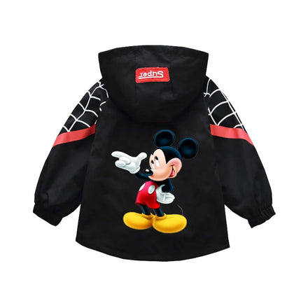 Children's Mickey Hooded Jacket 1-10 Years Autumn Boy's Windbreaker Zipper Hoodie Baby Boys Birthday Present Jacket Cosplay Coat