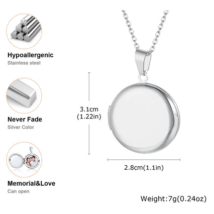 Vnox Never Fade Silver Color Stainless Steel Women Locket Pendant, Openable Heart Pendant Necklaces, Life Tree Floral Collar
