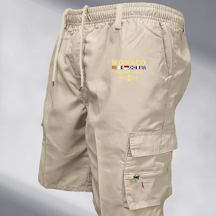 Men's Tactical Shorts Elastic Waist Cargo Work Shorts Men Outdoor Casual Street Style Jogging Shorts Loose Work Casual Shorts