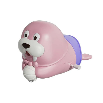 Cute Cartoon Walrus Wind-up Toys Interactive Sliding Chasing Toy for Toddlers 1-3, Early Learning Toy for Kids Baby Gifts