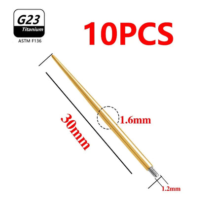 10pcs G23 Titanium Piercing Body Piercing Tool Jewelry Tools Puncture Needle  For Belly Lip Ear Eyebrow Guide Needle Piercing