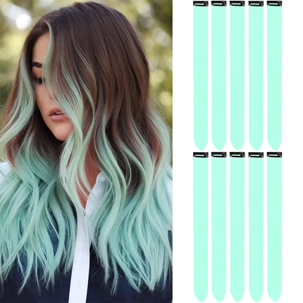 10 pieces of hanging ear dyeing, color clips, hair extensions, chemical fiber synthetic wigs, traceless hair extensions