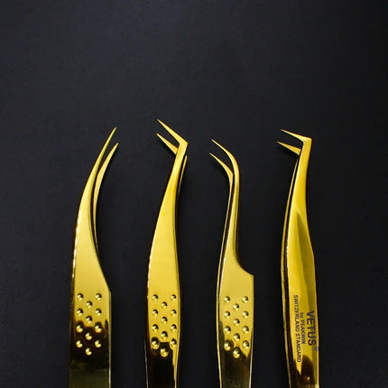 100% Original VETUS Tweezers MCS Series New Style Premium Eyelashes Tweezers Super Fine Tip Improve for 3D 6D Lashes Extensions