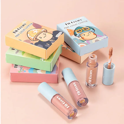 Cute Lipstick Set 3pcs/set Velvet Matte Waterproof Red Nude Black Lip Stick Tint Makeup Mini Lip Gloss Kit Plumping Lip Oil Set